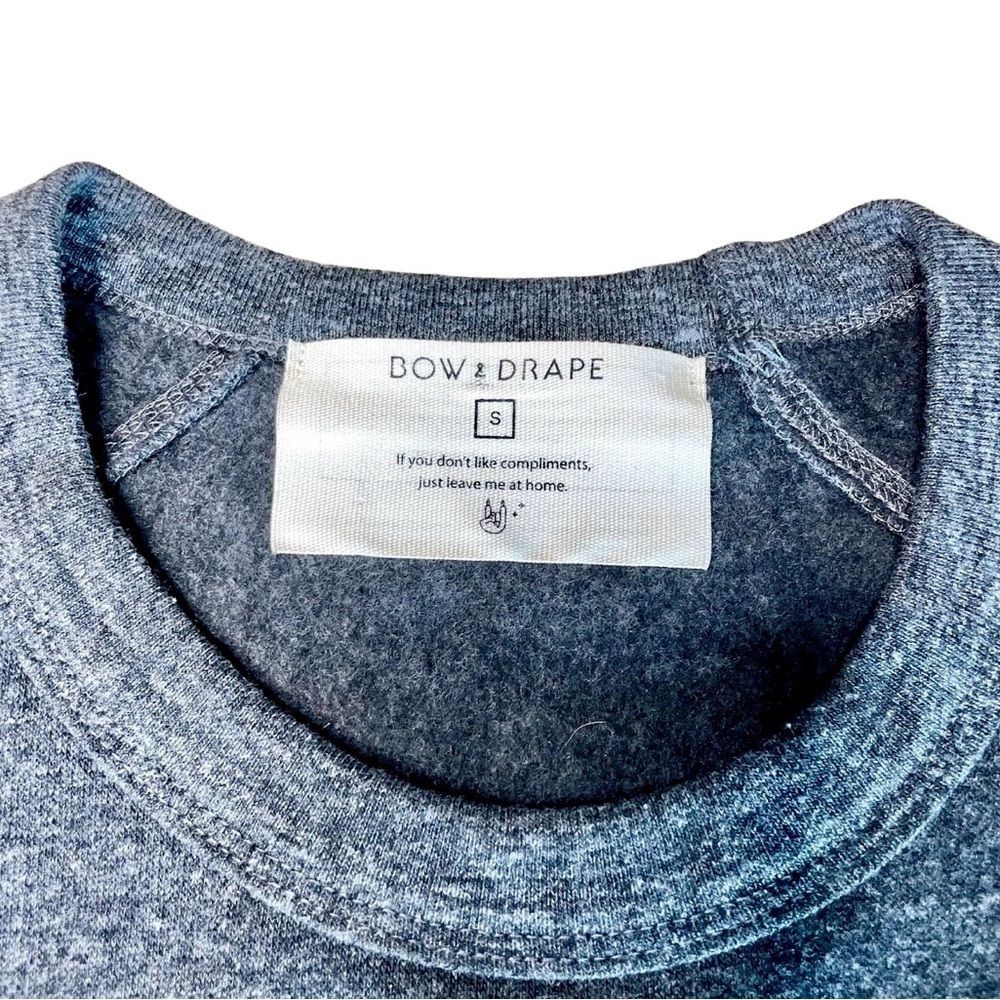Bow & Drape Rollin With the Homies Sweatshirt S Gray Sequin Clueless - Picture 5 of 6